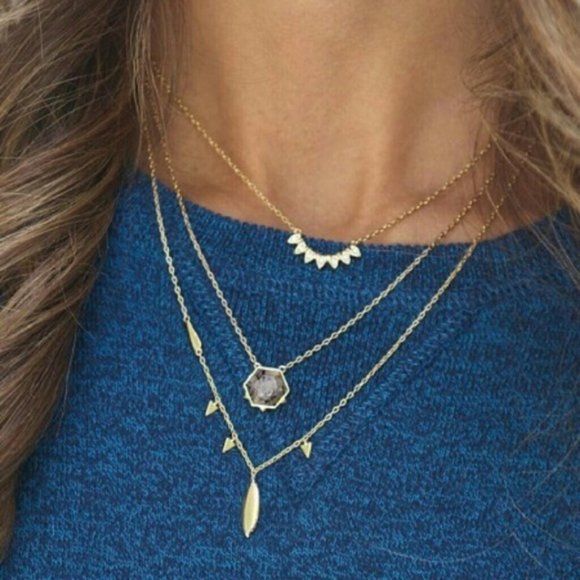 Stella & Dot | Delicate Gold+PavéCrystal Encrusted Aurora Drop LayeringN… - Picture 6 of 8